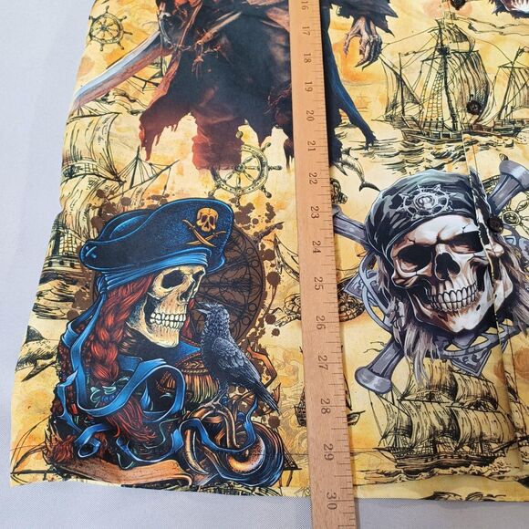 Mikenko Shirt Mens Large Pirates Of The Caribbean Skull Map Button Up Costume - Picture 11 of 11